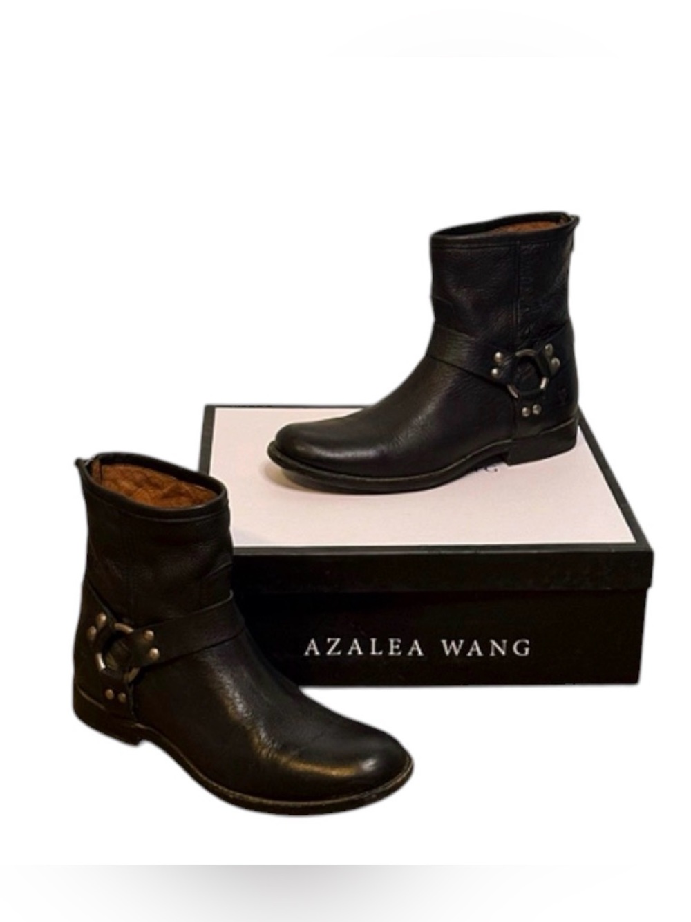 FRYE Luxury western moto Veronica flex harness leather ankle boots size 7.5